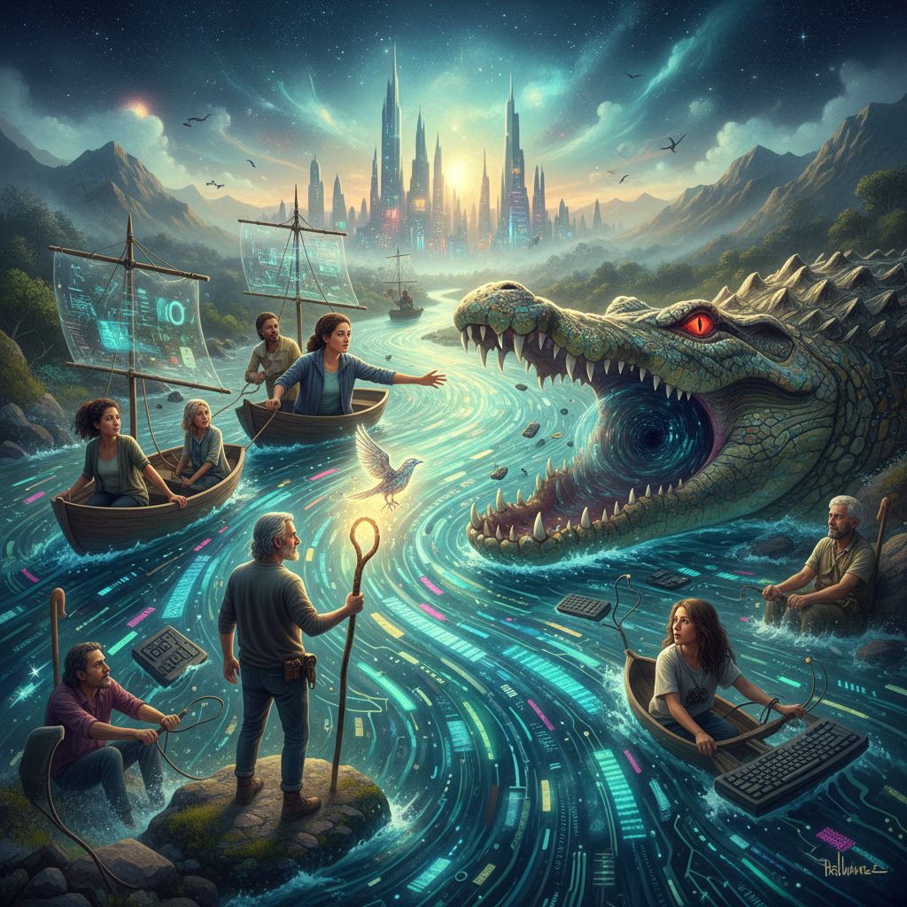 Navegar no rio de bits: a IA é vida... ou um crocodilo? 🐊