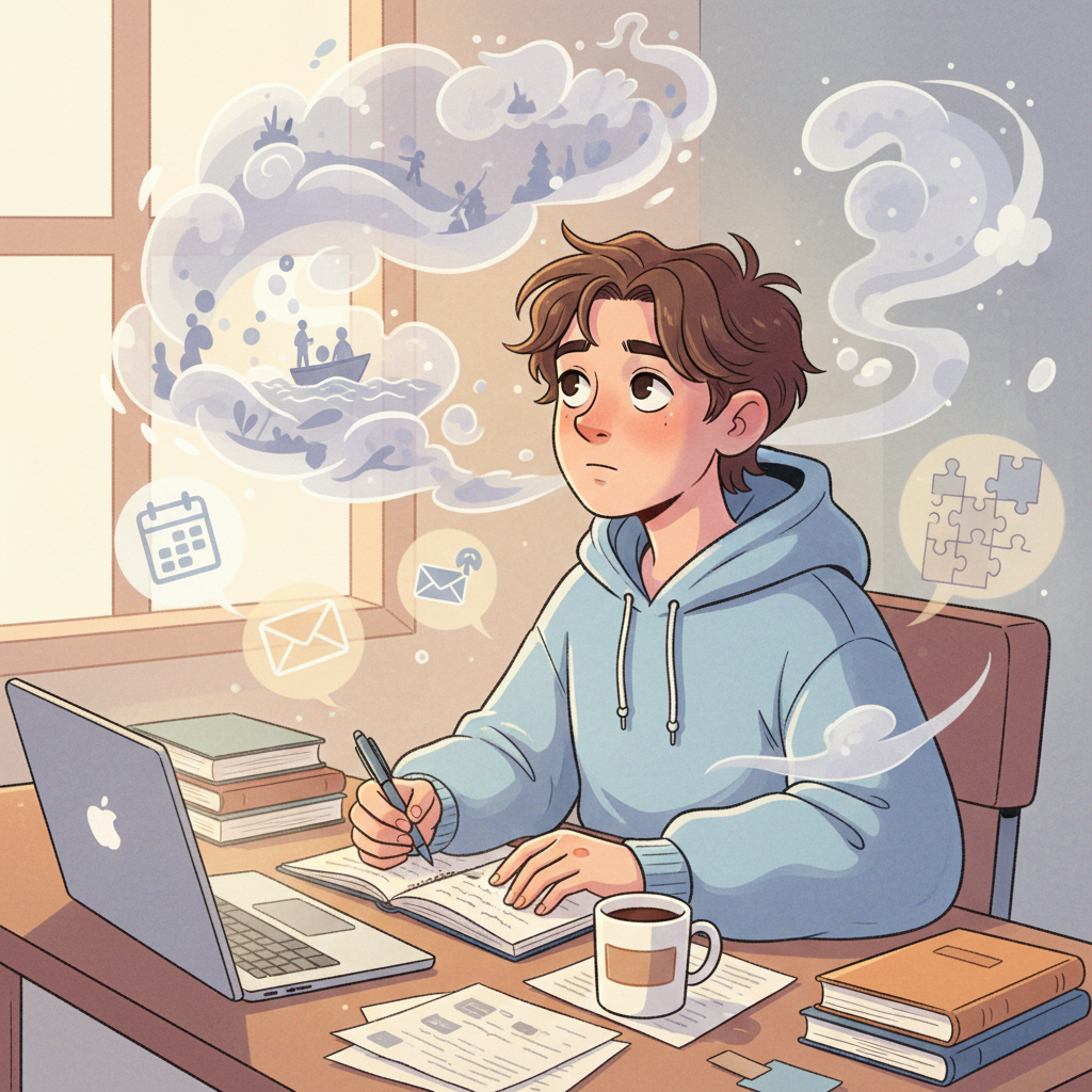 O TDAH Desatento: Quando a mente vagueia e a vida aperta 🌫️